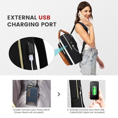 LOVEVOOK Laptop Backpack for Women, Water Resistant Travel Work Backpacks Purse Stylish College Business Teacher Nurse Computer Bag - Image 4