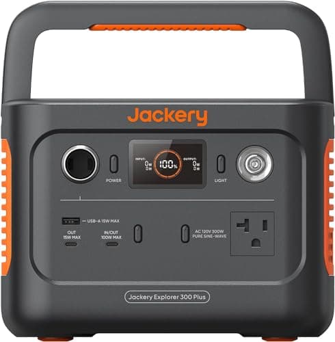 Jackery Explorer 300 Plus Portable Power Station, 288Wh Backup LiFePO4 Battery, 300W AC Outlet, 3.75 KG Solar Generator for RV, Outdoors, Camping, Traveling, and Emergencies (Solar Panel Optional) - Image 1