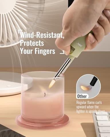 MK Candle Lighter, Butane Refillable Wind-Resistant Flame, 5-Pack for BBQ, Camping, Outdoor Use (Pastel-5pc) - Image 3