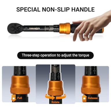 TOOLMAYS 13PCS Torque Wrench Set, Dual-Direction Drive Click Wrench with Allen socket, Mountain Bike Motorcycle Multi-Tool (2-20 Nm 0.1nm 72-Tooth) - Image 4