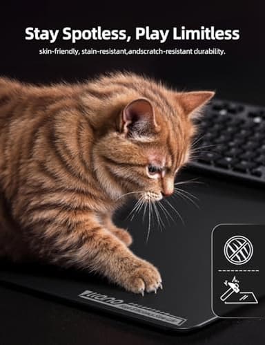 llano MP001 Tempered Glass Gaming Mousepad for FPS Gamers, 17.7”x15.8” Large Ultra-Smooth 0.85μm Micro-Etched Surface, 3mm Thick, Non-Slip Base, Compatible with Viper/G502, Large - Image 6