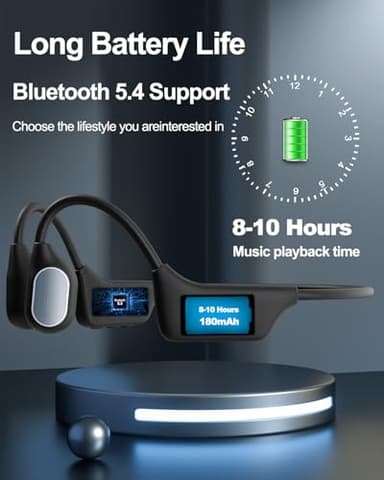 Bone Conduction Headphones Open Ear Waterproof Swimming Headphones Bluetooth 5.4 with Built-in MP3 Player 16G Memory Open Ear Sports Headset for Underwater Running Cycling and More Activities - Image 3