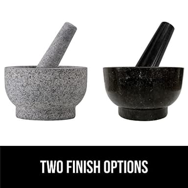 GORILLA GRIP Heavy Duty Mortar and Pestle Set with Slip Resistant Base, 100% Granite Stone Molcajete Guacamole Bowl, Grind Seeds Spices, Crush Garlic, Kitchen Muddler for Fresh Herbs, 1.5 Cup, Gray - Image 9