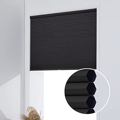 Persilux Custom Size Blackout Cellular Shades for Windows, Cordless Window Blinds, Honeycomb Blinds for Windows (Black, 31" W x 64" H) Window Shades for Home, Room Darkening Cellular Blinds & Shades - Image 6