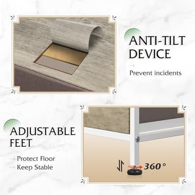 WLIVE Dresser for Bedroom with 5 Drawers, Wide Chest of Drawers, Fabric Dresser, Storage Organizer Unit with Fabric Bins for Closet, Living Room, Hallway, Greige Oak - Image 7