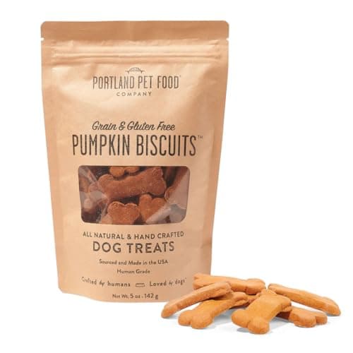 Portland Pet Food Company Pumpkin Dog Treats Healthy Biscuits for Small Medium & Large Dogs - Grain-Free, Human-Grade, All Natural Cookies, Snacks & Puppy Training Treats - Made in The USA - 5 oz - Image 1