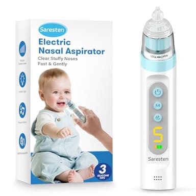 Nasal Aspirator for Baby,Rechargeable Nose Sucker for Baby,Baby Nasal Aspirator with 3 Silicone Tips,Adjustable Suction ,Waterproof Booger Sucker for Baby with Music and Light Function,Blue - Image 9