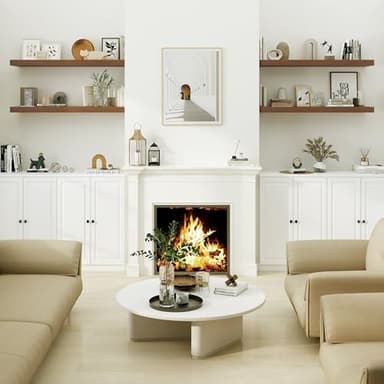 Heimlove Walnut Bathroom Shelves Floating Shelves for Wall Shelf Over Toilet Long Wall Mounted Modern Farmhouse,48 x 12 Wall Shelves with Invisible Brackets for Living Room, Kitchen, Bedroom - Image 6