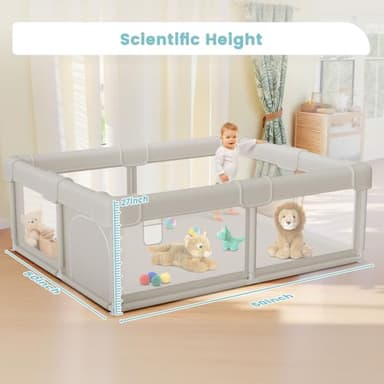 Besuhot Baby Playpen Baby Playard, Play Pen for Babies and Toddlers with Gate, 50x50 Fence, Sturdy Safety Playpen, Indoor & Outdoor Kids Activity Center - Image 4