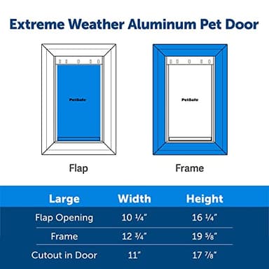 PetSafe Extreme Weather Aluminum Pet Door - Energy-Saving Thermal Barrier Pet Flap with Slide-in Door Locking & Secure Flap Cover - for Dogs Up to 100 lb - Large - Image 6