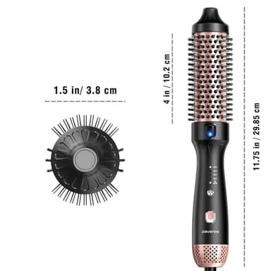 Thermal Brush for Less Damage, Zavarea 1.5 Inch Heated Round Brush for Blowout Look, Heated Styler with Built-in Cooling Air Circulation & Negative Ions & Ceramic, Easy to Use, Dual Voltage, Black - Image 9