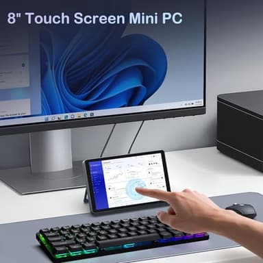 KOOSMILE Mini PC N150(up to 3.6GHz), 12GB DDR5 RAM 256GB/512GB/1TB M.2 SSD Mini PC with 8-Inch Touchscreen 4K Dual Display,WIFI6,BT5.2,12 Ports, Portable Mini Computer(N150-12GB+512GB) - Image 8