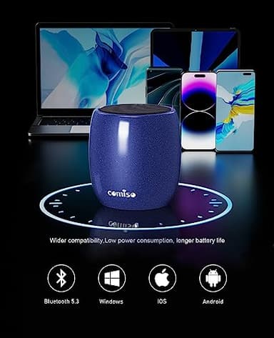 Small Speaker, Bluetooth Speaker with 360°HD Stereo Sound and Robust Bass, Mini Speakers with Hands-Free Call, IP67 Waterproof, Portable Speakers for Shower, Room, Car, Trip, Ideal Gift for Men, Women - Image 4