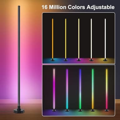 Bcmsda LED Floor Lamp, Corner Lamp, Corner Floor Lamp Compatible with Alexa, App, Remote Control, 16 Million DIY Colors RGB Floor Lamp, Music Sync, Timer Corner Light for Living Room, Bedroom - Image 7