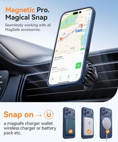CANSHN Magnetic Compatible with iPhone 17 Pro Max Case, Upgraded [Full Camera Protection] [Compatible with Magsafe] [Translucent Matte] Shockproof Protective Phone Cover 6.9 Inch - Deep Blue - Image 4