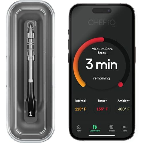 CHEF iQ Sense Smart Wireless Meat Thermometer with Ultra-Thin Probe, Unlimited Range Bluetooth Meat Thermometer, Digital Food Thermometer for Remote Monitoring of BBQ Grill, Oven, Smoker, Air Fryer - Image 1