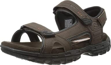Skechers mens Louden sandals, Brown, 9 US