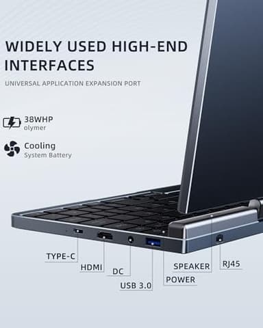 Mini Laptop 8 inch HD Touchscreen Portable 2 in 1 Computer, Windows 11 Pro Small Computer, N150 12 GB LPDDR5 1 TB M.2 SSD,WiFi 6,BT5.2 2 MP Camera,G-Sensor,HDMI,Type C Docking Station - Image 9