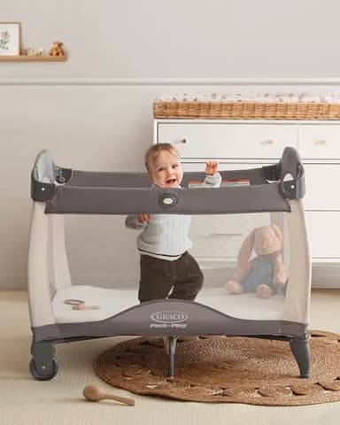 ThrivyHero Pack and Play Mattress Pad, 38x26 High Density Foam Pack N Play Mattresses with Ultra-Soft Jacquard Cover, Meets ASTM F2933-21a & F406-24 Thickness Standards, Machine Washable, White - Image 2