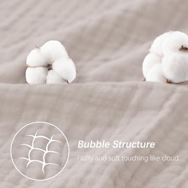 SWEET DOLPHIN Muslin Hooded Baby Bath Towels - 2 Pack 100% Cotton Towel for Babies, Infants, Toddlers - 32x32Inch - Highly Absorbent and Newborn Essential, Light Bean Paste - Image 6