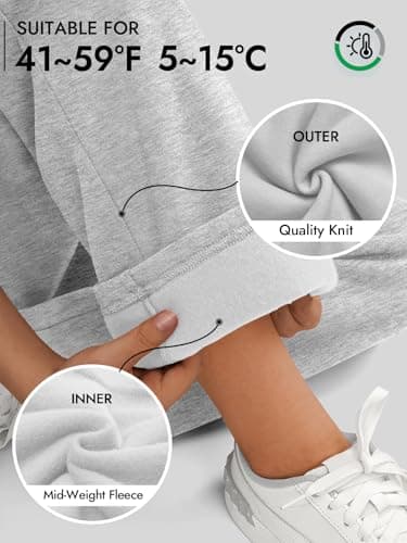 ATHMILE Women’s Fleece Lined Sweatpants Baggy Workout Lounge Pants Drawstring Workout Casual Aesthtic Fall Clothes 2025 Grey - Image 2