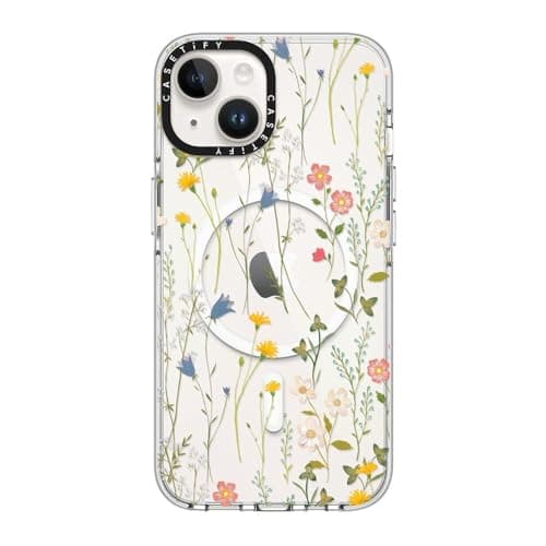 CASETiFY Clear iPhone 14 Case [Not Yellowing / 6.6 ft. 3X Military Grade Drop Protection/Magsafe] - Dreamy Floral Pattern - Clear - Image 1