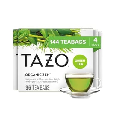 TAZO Organic Zen Green Tea, Green Tea Zen for Health and Wellness, 144 Total Tea Bags (36ct - Pack of 4) - Image 1