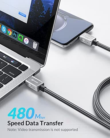 PHIXERO 240W USB C to USB C Cable, Zine Alloy, 10ft, Black - Image 6