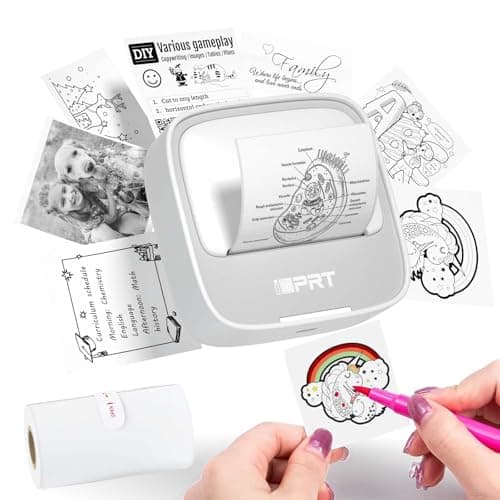 iDPRT Portable Sticker Maker Machine with 1 Roll Sticker Paper, Mini Printer Efficiently and Quickly, Thermal Printer for Study Notes, Pictures, DIY, Label, Free App with Multiple Templates, Grey - Image 1