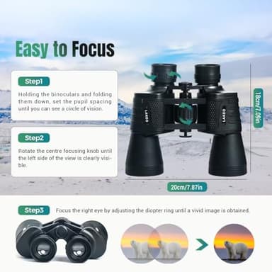 30x50 High Powered Binoculars for Adults, Waterproof Compact Binoculars with Low Light Vision for Bird Watching Hunting Football Games Travel Stargazing Cruise with Carrying Bag - Image 2