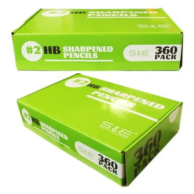 S & E TEACHER'S EDITION 360pcs Pre-sharpened Pencils with eraser top, No.2 pencils #2 HB pencil, Golf, Classroom, Pew, Back to school, 360 pcs/box - Image 2