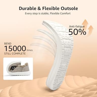 STQ Slip on Shoes Women Casual Arch Support Sneakers Comfortable Orthopedic Loafers for Foot Pain Relief Taupe US 8 - Image 5