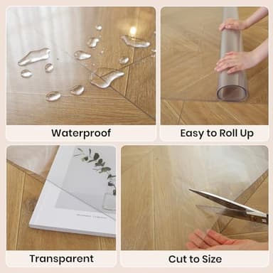 Clear Chair Mat for Hardwood Floor, 96 x 120 Inch Large Office Chair Mat, Plastic Floor Protector, 8'×10' Area Rug for Living Room, Heavy Duty Wood Tile Floor Mats for Home Laundry Dining Area - Image 5