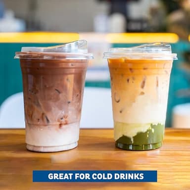 Freshware Clear Plastic Cups with Strawless Sip Lids [100 Cups - 12 oz] Disposable Tumblers for Iced Coffee, Smoothie, Milkshake, Cold Drinks - Image 4