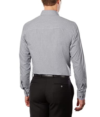 Unlisted by Kenneth Cole mens Slim Fit Checks and Stripes (Patterned) Dress Shirt, Grey, 17 -17.5 Neck 32 -33 Sleeve X-Large US - Image 2