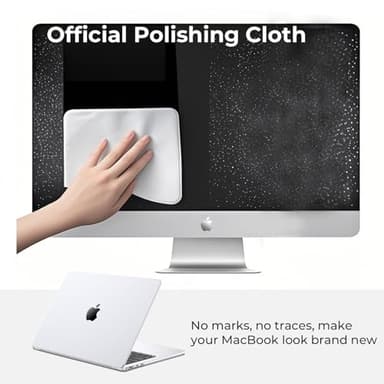 EooCoo Case Compatible with MacBook Air 13.6 inch M4 2025 2024-2022 M3 M2 A3240 A3113 A2681, Hard Shell Case + Keyboard Cover + Polishing Cloth + Screen Protector for Mac Air 13 - Crystal Clear - Image 6