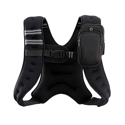 ZELUS Weighted Vest, 6lb/8lb/12lb/16lb/20lb/25lb/30lb Weight Vest with Reflective Stripe for Workout, Strength Training, Running, Fitness, Muscle Building, Weight Loss, Weightlifting, Black(12 lb) - Image 1
