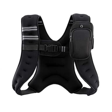 ZELUS Weighted Vest, 6lb/8lb/12lb/16lb/20lb/25lb/30lb Weight Vest with Reflective Stripe for Workout, Strength Training, Running, Fitness, Muscle Building, Weight Loss, Weightlifting, Black(12 lb) - Image 1
