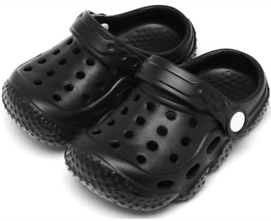 INMINPIN Kids Girls Boys Clogs Garden Shoes Toddler Slides Sandals Children Water Shower Beach Pool Slippers Indoor Outdoor,Big Kid 3,Black - Image 6