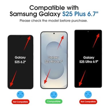 amFilm Auto-alignment OneTouch for Samsung Galaxy S25+ Plus 6.7'' Screen Protector + Camera Lens Protector, Tempered Glass, 30 seconds Installation, Bubble Free, Case Friendly, Anti-Scratch [2+2 Pack] - Image 2