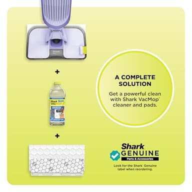 Shark VACMOP Cordless Hard Floor Cleaner, Vacuum and Spray Mop, Powerful Suction, Lightweight, LED Headlights, Includes 4 Disposable Pads, 12oz Multi-surface Cleaning Solution, Lavender, VM252PL - Image 7