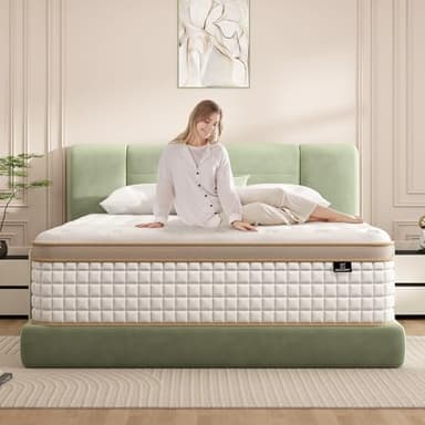 EEN EEN SLEEP Full Mattress, 12 Inch Hybrid Mattress in a Box, Memory Foam and Individual Pocket Springs, Innerspring Medium Firm for Pressure Relief, Edge Support, Comfy and Breathable, CertiPUR-US - Image 1