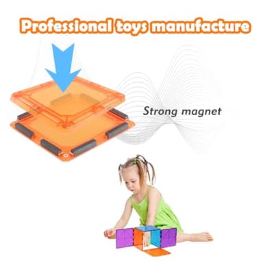 NEOFORMERS Magnetic Tiles, 96PCS Magnetic Block Toddler Toys with 2 Cars, 3D Clear Magnet Building Tiles Set, STEM Educational Toys for Kids 3-9 Years - Image 6