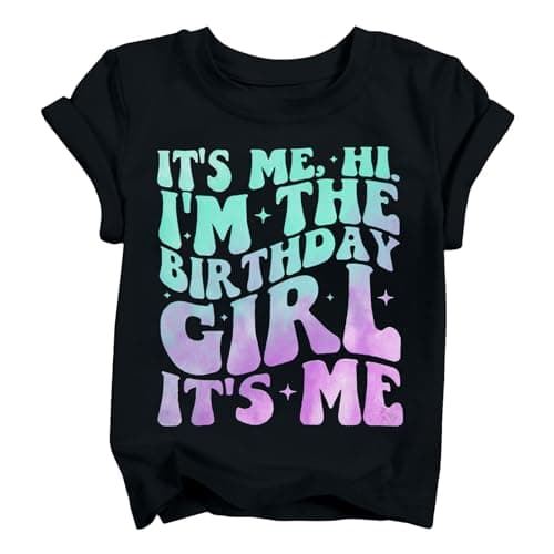 Birthday Girl Shirts Its Me Hi Im The Birthday Girl Its Me Shirt Letter Printed Party Outfit for Youth Girls - Image 1
