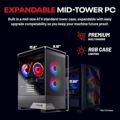 Skytech Gaming Nebula 2 Gaming PC, AMD Ryzen 5 5500 3.6GHz, NVIDIA RTX 5060, 1TB NVMe SSD, 16GB DDR4 RAM 3200, 650W Gold PSU, Wi-Fi, Win 11, Gaming Desktop - Image 8