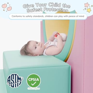 TOLEAD Tunnel/Ramps Foam Climber, Climb & Crawl Foam Activity Play Set for Toddlers and Kids, Safe Indoor Crawling Gym Equipment for,Infant,Baby Waterproof Easy to Clean (Pink) - Image 5