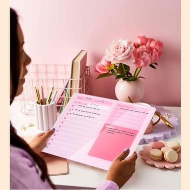Marribol Desktop Thickened Acrylic Dry Erase Board to do List Planner Board，15.7"x11.8"，Tabletop Whiteboard with Stand，Pink Office Supplie,Pink Dry Erase White Board for Office/Home/School - Image 5
