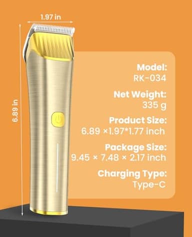 oneisall Cordless Horse Clippers,Low Noise 2 Speed Grooming Clippers,Horse Trimmer Shaver Kit for Matted Long Hair,Detachable Stainless Steel Blade Grooming Kit for Thick Coat - Image 8