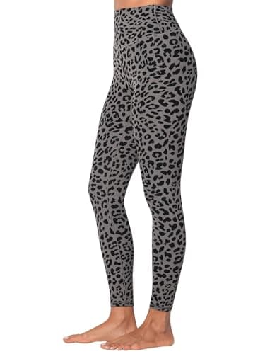 Sunzel Sunzfly Invisible Butt Scrunch Workout Leggings for Women, Butt Lifting High Waisted Gym Yoga Pants with Tummy Control 25" Leopard Charcoal Gray Large - Image 3