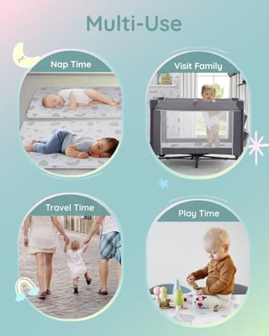 Lilian&Gema Pack and Play Mattress 38"x26"X1.5", Portable Mattress for Playpen, Pack N Play Mattress Topper, Soft Breathable Mattress with Waterproof Washable Cover for Baby Toddler - Image 6